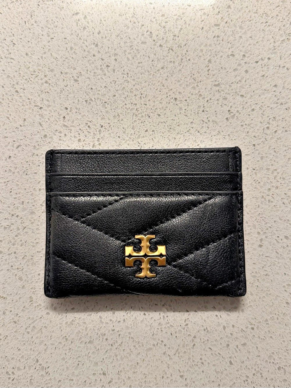 Tory Burch Kira Chevron Card Case Black